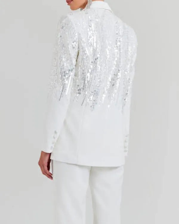 Strictly Come Dancing S23 Christmas Special Tess Daly White Blazer