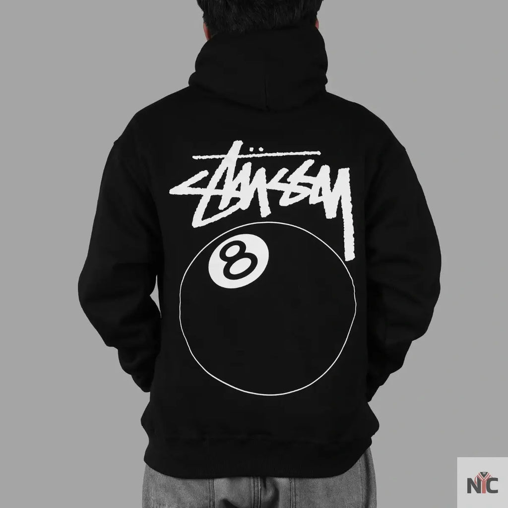 Stussy 8 Ball Unisex Black Hoodie Clanton Jacket