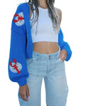 Summer House Amanda Batula Blue Lobster Print Cardigan