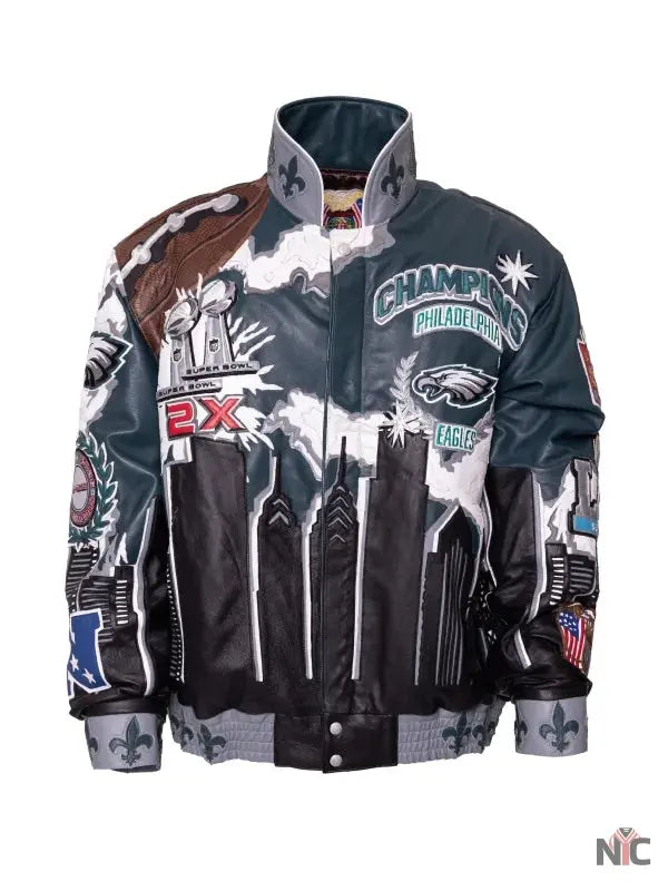 Super Bowl Champions Philadelphia Eagles Leather Jacket Clanton Jacket