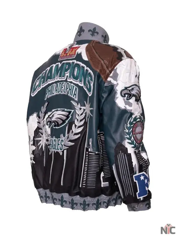 Super Bowl Champions Philadelphia Eagles Leather Jacket Clanton Jacket