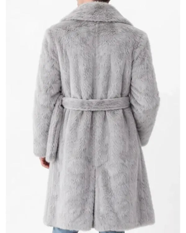 Super Bowl LX Bad Bunny Grey Fur Coat