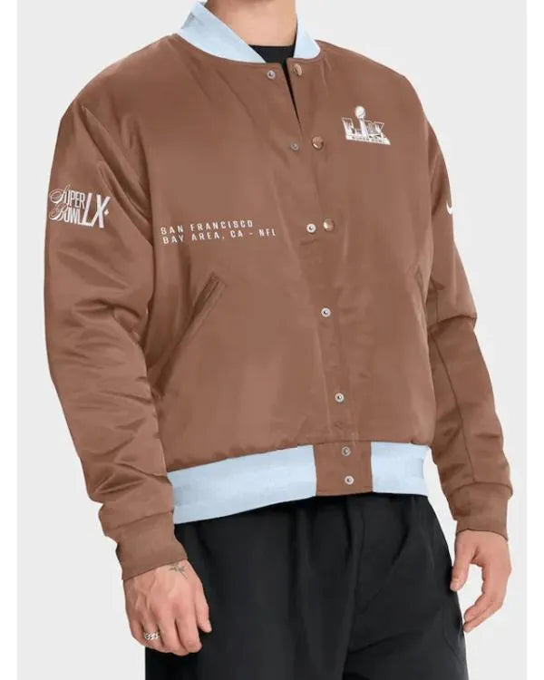 Super Bowl LX Legacy Brown Bomber Jacket