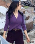 Superman 2025 Rachel Brosnahan Purple Cardigan Clanton Jacket