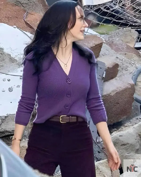 Superman 2025 Rachel Brosnahan Purple Cardigan Clanton Jacket