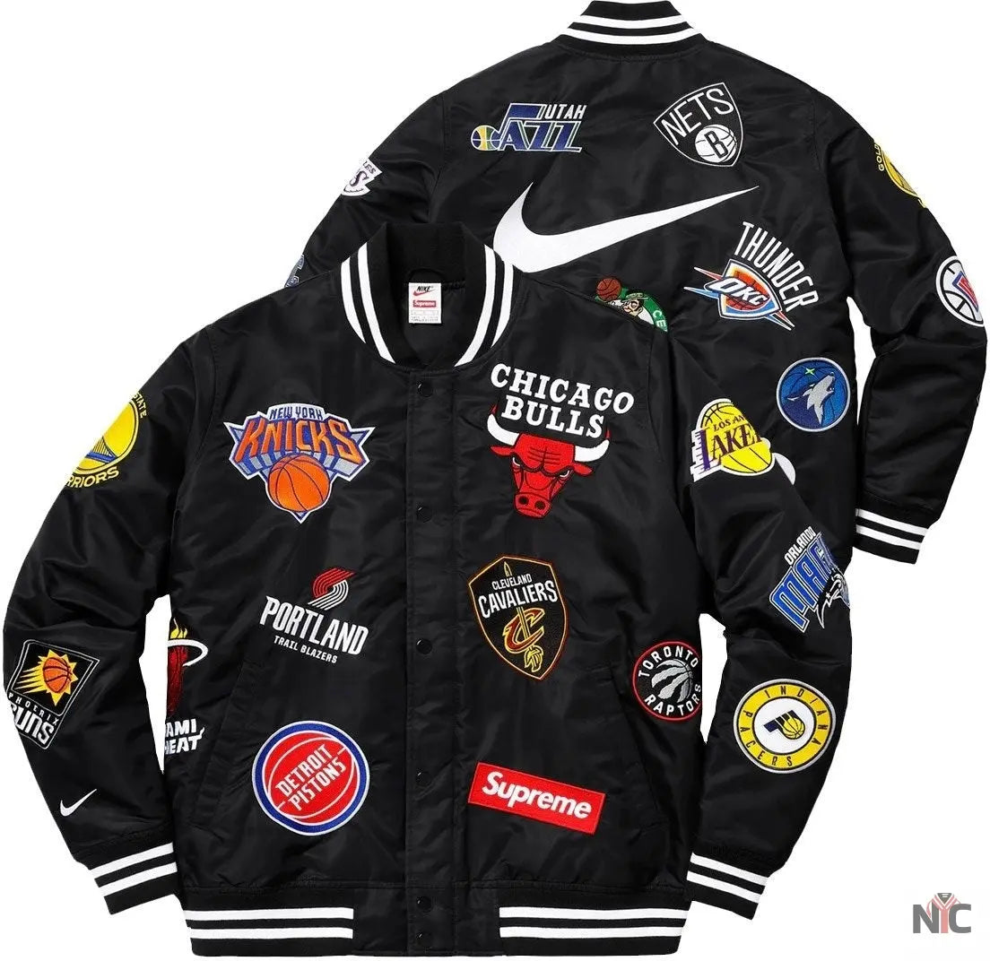 Supreme X Nike NBA Teams Logo Varsity Jacket Clanton Jacket