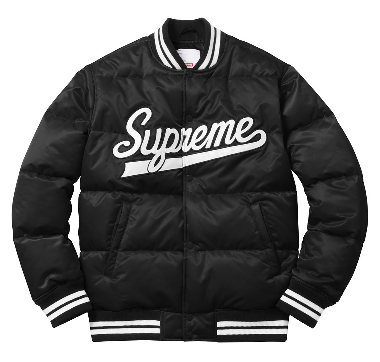 Supreme Black Puffy Varsity Jacket WorthVee