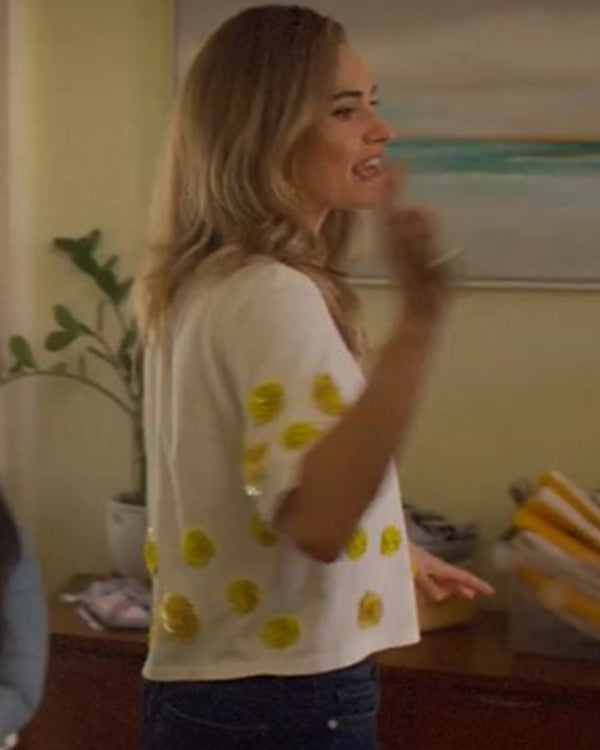 Swiped Lily James Floral White Top USA Jackets