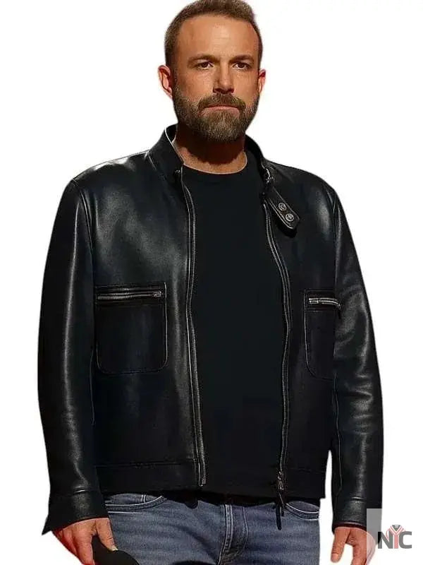 TUDUM 2025 Ben Affleck Black Leather Jacket Clanton Jacket