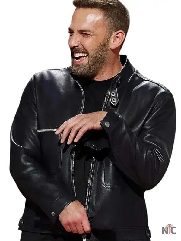 TUDUM 2025 Ben Affleck Black Leather Jacket Clanton Jacket