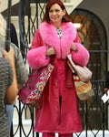 Elsbeth S03 Carrie Preston Pink Leather Long Coat