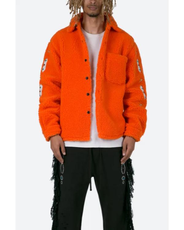 Hell Motel S01 Orange Sherpa Jacket Clanton Jacket