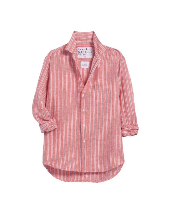 Leanne S01 Leanne Morgan Pink Striped Shirt Clanton Jacket