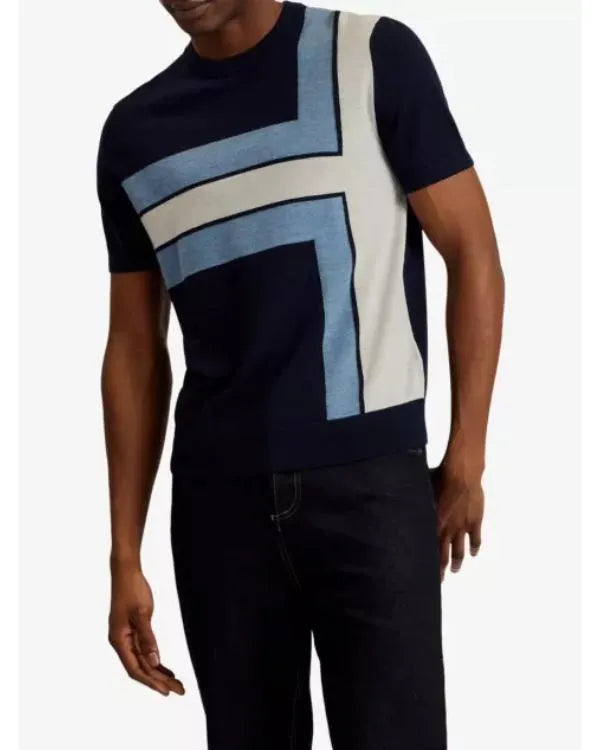 TV We Love S01 Jim Colucci Color Block Crewneck Sweater