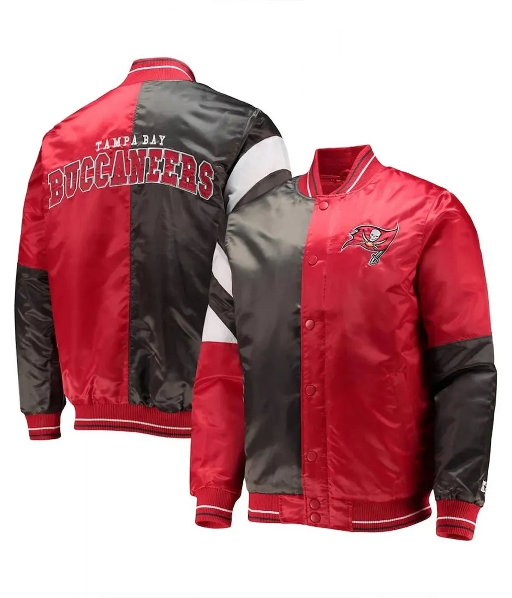 Tampa Bay Buccaneers Red and Black Full-Snap Jacket