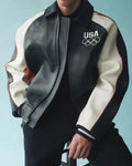 Team USA Olympics 2026 Leather Bomber Jacket