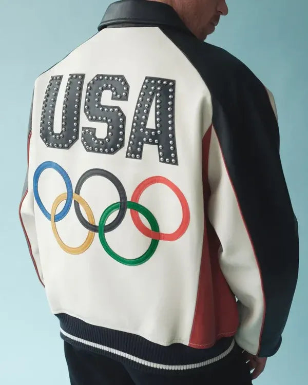 Team USA Olympics 2026 Leather Bomber Jacket