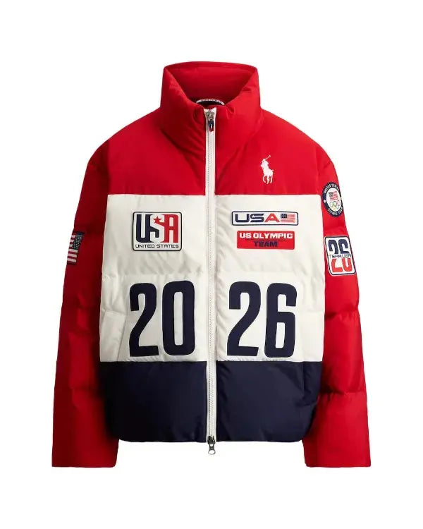 Team USA Olympics 2026 Opening Ceremony Red Puffer Jacket WorthVee
