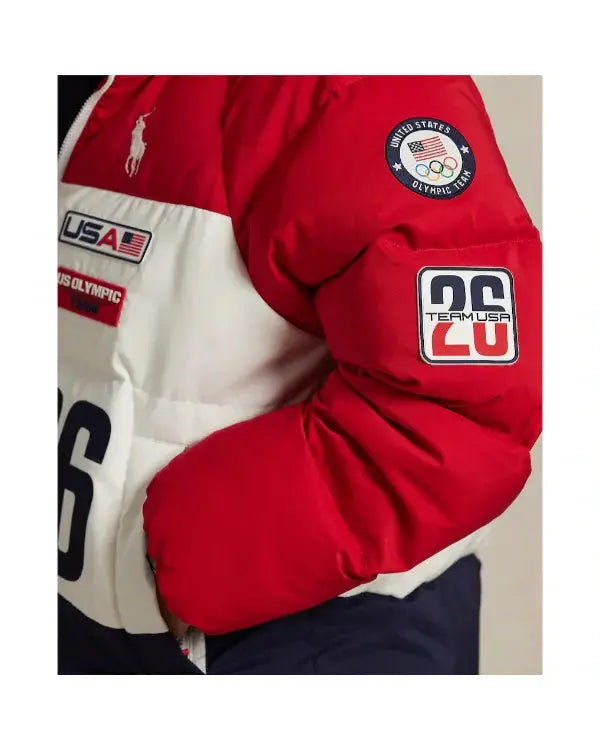 Team USA Olympics 2026 Opening Ceremony Red Puffer Jacket WorthVee