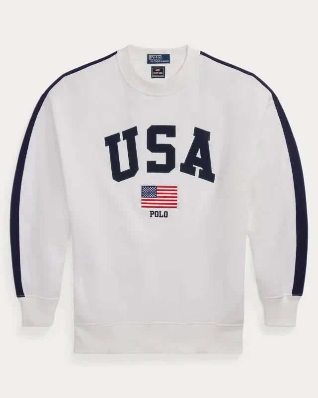 Team USA Oversize Fleece Crewneck Sweatshirt Clanton Jacket