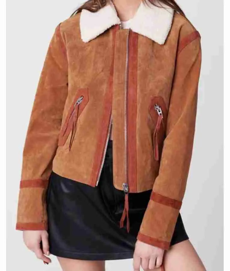 Tell Me Lies S02 Catherine Missal Suede Sherpa Jacket