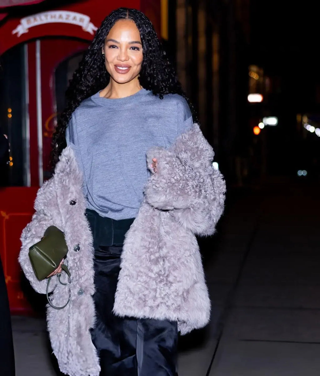 Tessa Thompson NYC 2026 Coat