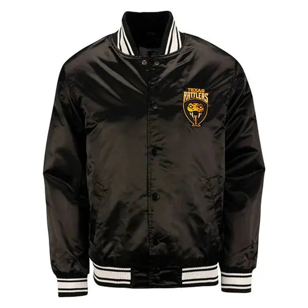Texas Rattlers Satin Starter Jacket - Black WorthVee