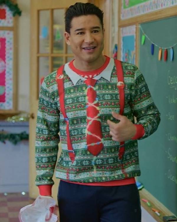 The Christmas Spark Mario Lopez Green Sweater