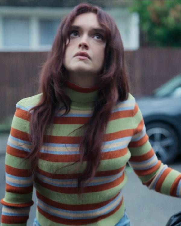 The Girlfriend Olivia Cooke Multicolor Striped Ribbed Sweater USA Jackets