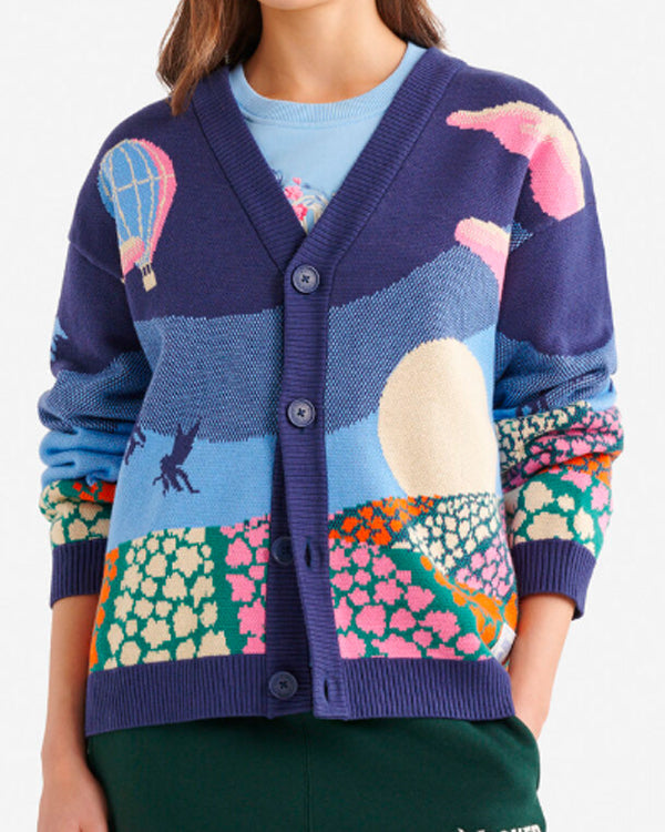 The Kelly Clarkson Show Jon M. Chu Purple Printed Cardigan
