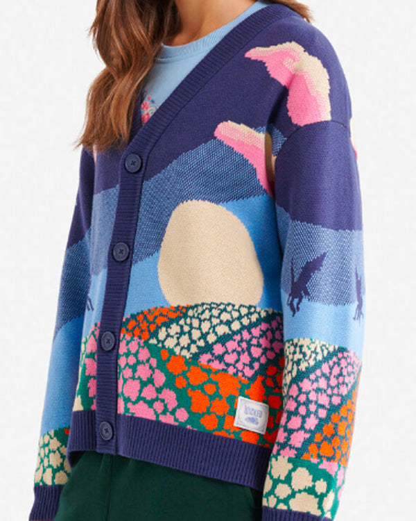 The Kelly Clarkson Show Jon M. Chu Purple Printed Cardigan