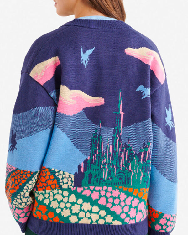 The Kelly Clarkson Show Jon M. Chu Purple Printed Cardigan