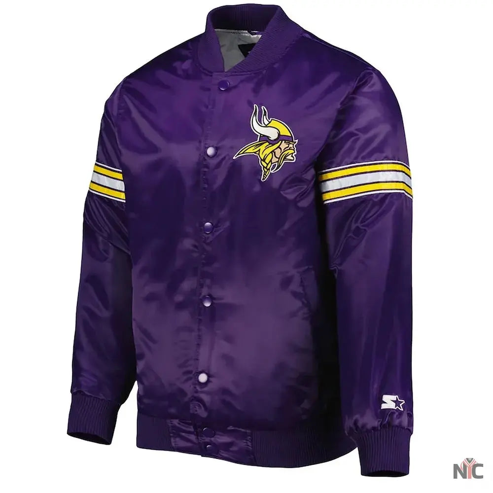 The Pick and Roll Minnesota Vikings Satin Jacket Clanton Jacket