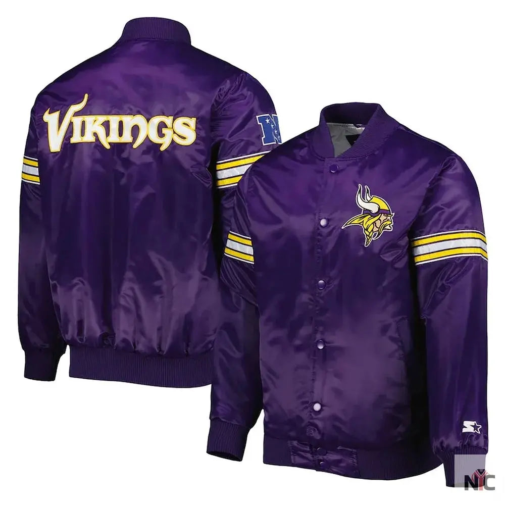 The Pick and Roll Minnesota Vikings Satin Jacket Clanton Jacket