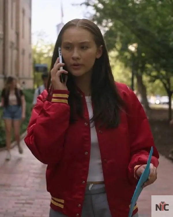 The Summer I Turned Pretty Lola Tung Red Letterman Jacket Clanton Jacket
