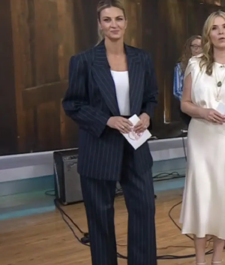 The Today Show 2025 Erin Andrews Pinstripe Blazer