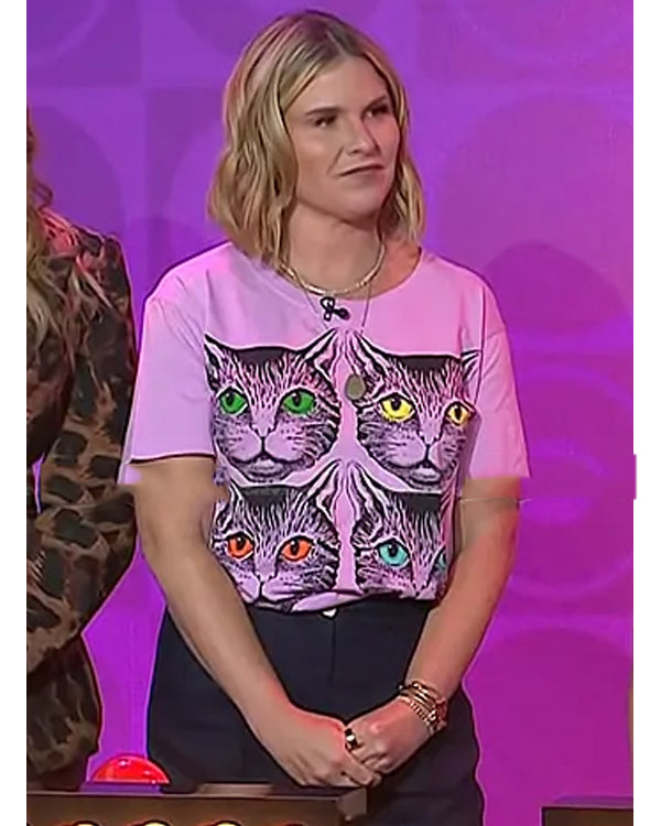 The Today Show 2025 Jenna Pink Cat Print T-Shirt Clanton Jacket