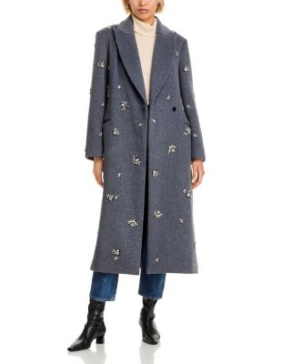 The Today Show 2025 Laura Jarrett Grey Embellished Coat