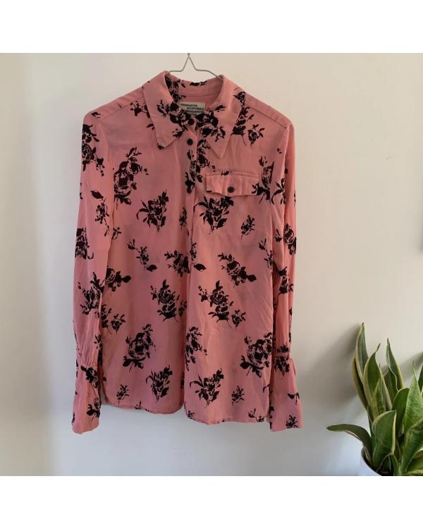 The Today Show Savannah Guthrie Pink & Black Floral Shirt