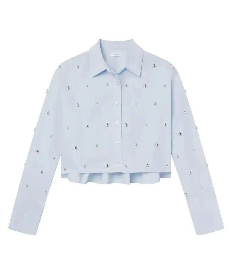 The Today Show Hoda Kotb Embellished Crop Shirt USA Jackets