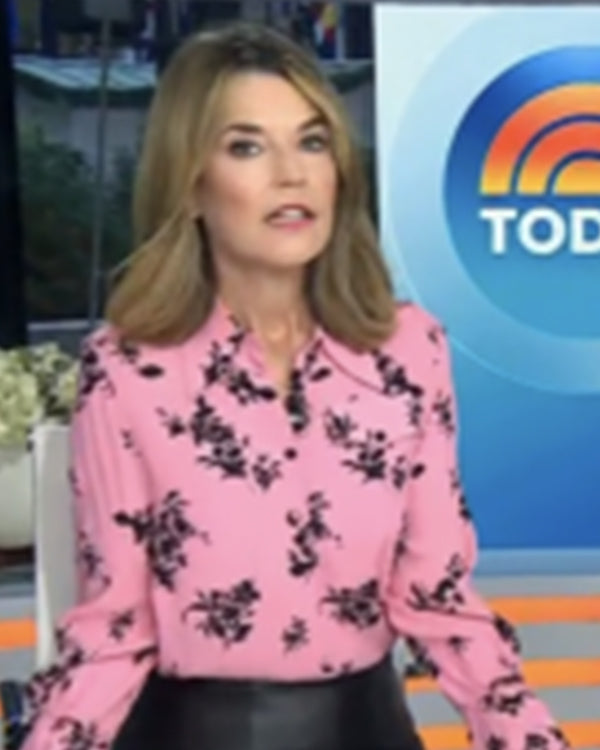 The Today Show Savannah Guthrie Pink & Black Floral Shirt