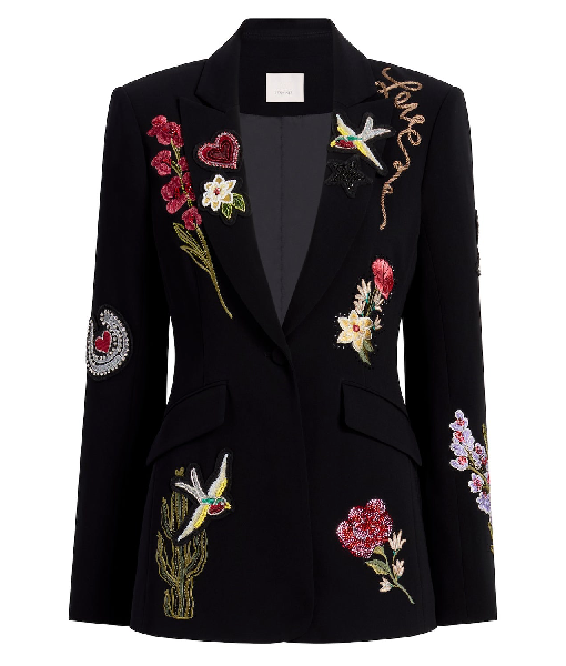 The View 2025 Joy Behar Black Embroidered Blazer
