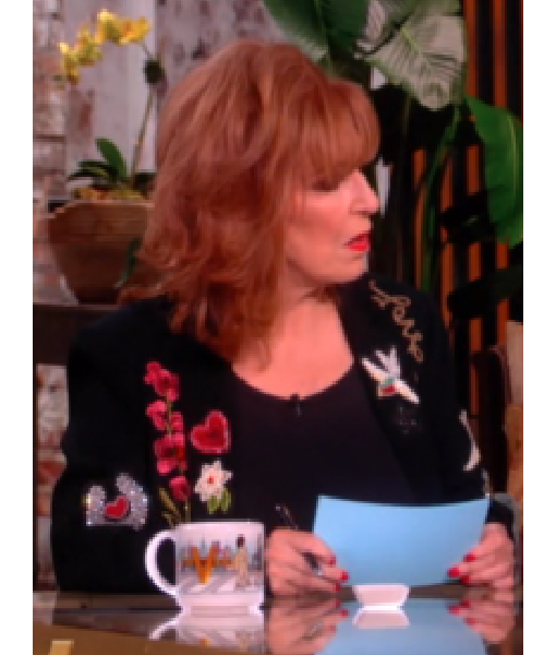 The View 2025 Joy Behar Black Embroidered Blazer