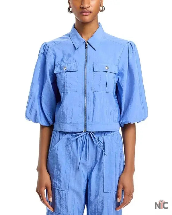 The View 2025 Joy Behar Blue Puff Sleeve Jacket Clanton Jacket