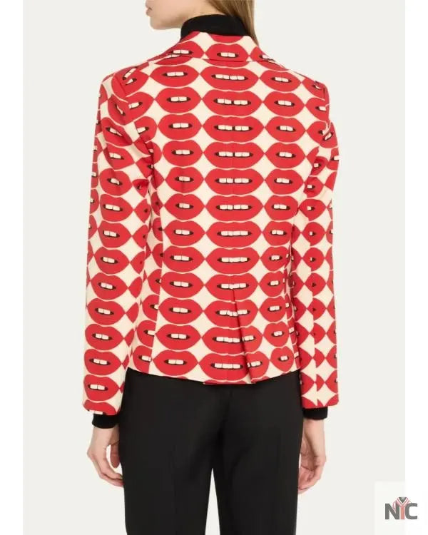 The View 2025 Joy Behar Red Lips Print Blazer Clanton Jacket