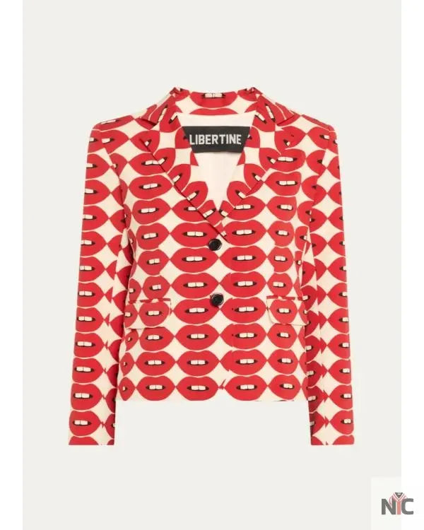 The View 2025 Joy Behar Red Lips Print Blazer Clanton Jacket