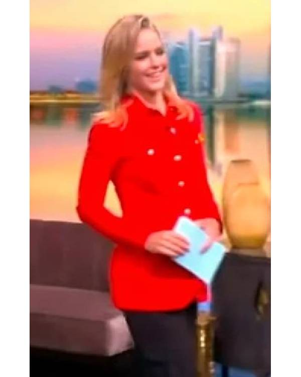 The View 2025 Sara Haines Red Shirt Jacket Clanton Jacket
