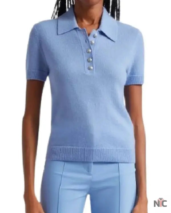 The Waterfront S01 Mae Buckley Blue Polo Top Clanton Jacket
