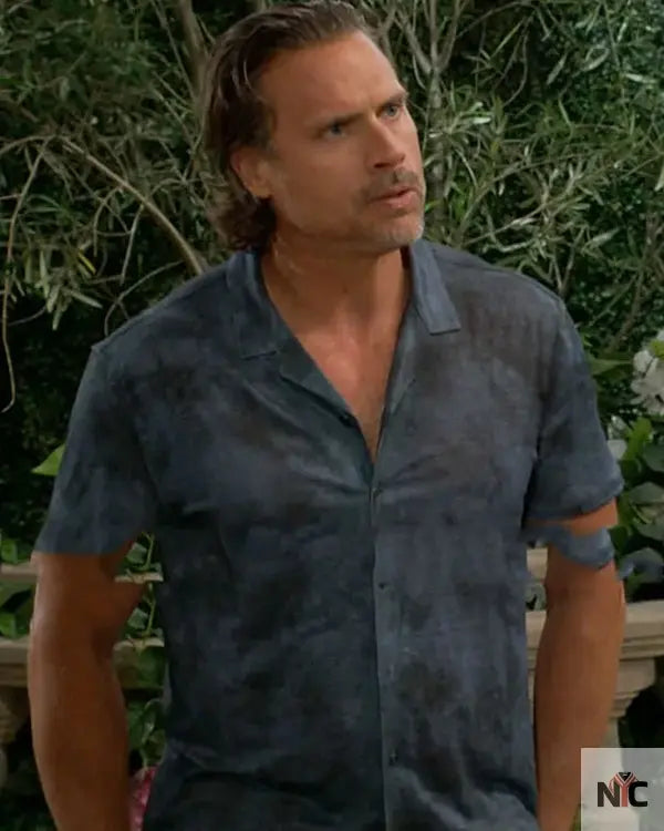The Young And The Restless Joshua Morrow Blue Camp Shirt Clanton Jacket