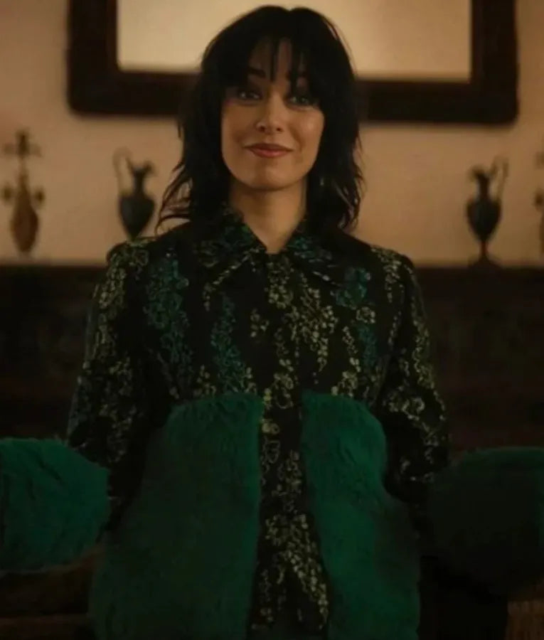 The Penguin S01 Cristin Milioti Green Print Fur Cuff Jacket